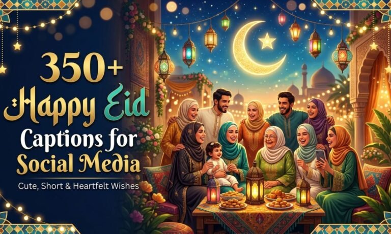 350+ Happy Eid Captions for Social Media – Cute, Short & Heartfelt Wishes