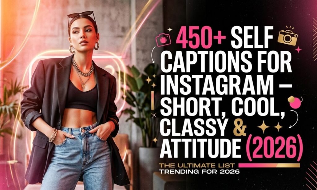 450+ Self Captions for Instagram – Short, Cool, Classy & Attitude (2026) 