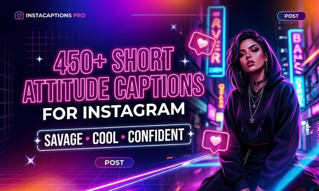 450+ Short Attitude Captions for Instagram – Savage, Cool & Confident (2026)