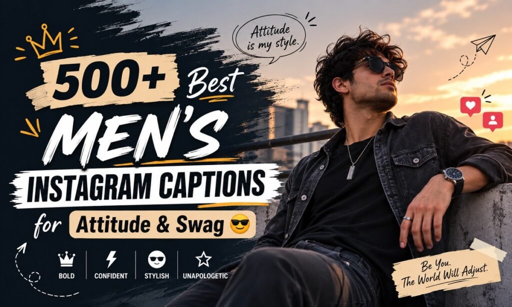 500+ Best Men's Instagram Captions for Attitude & Swag 😎 (2026) 🕓