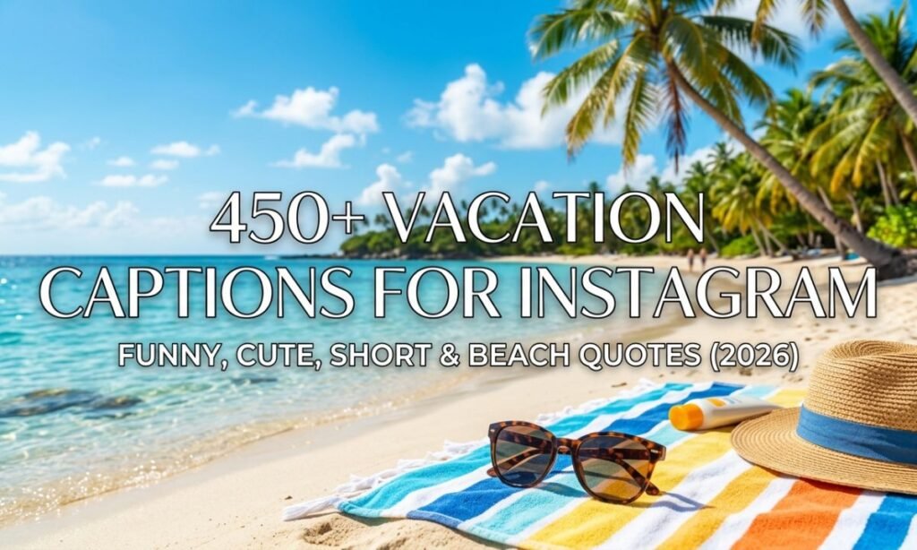 450+ Vacation Captions for Instagram (2026) – Funny, Cute, Short, Beach & Travel Quotes 