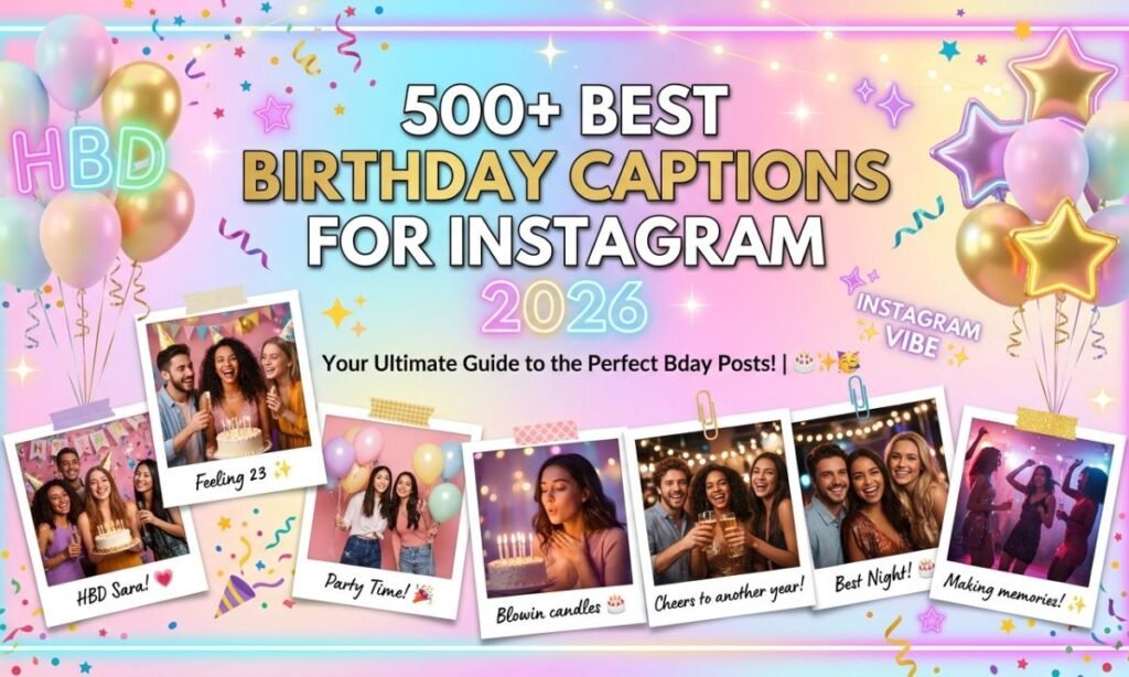 500+ Best Birthday Captions for Instagram (2026) – Cute, Funny, Short & Heartfelt