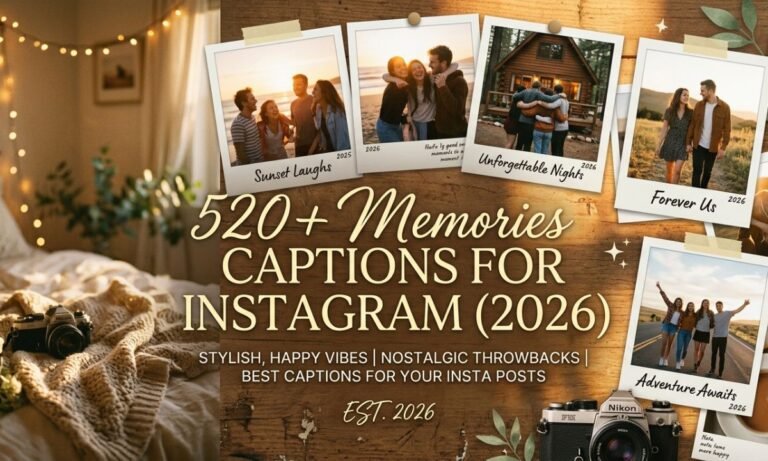 520+ Memories Captions for Instagram (2026) – Best Throwback, Nostalgic, Happy & Unforgettable Captions 