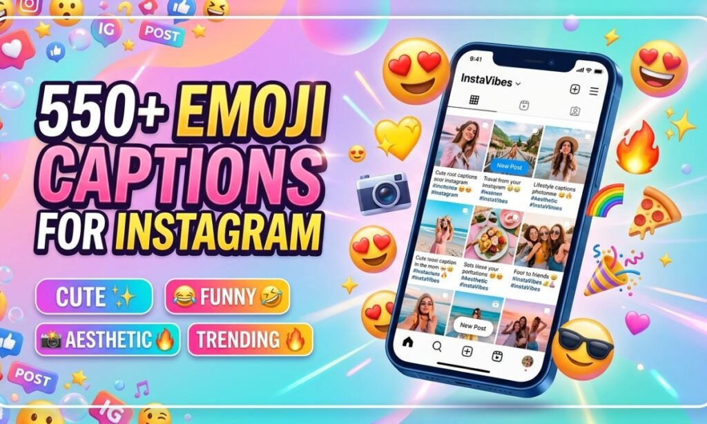 550+ Emoji Captions for Instagram (2026) – Cute, Funny, Aesthetic & Trending Ideas 📱✨ 