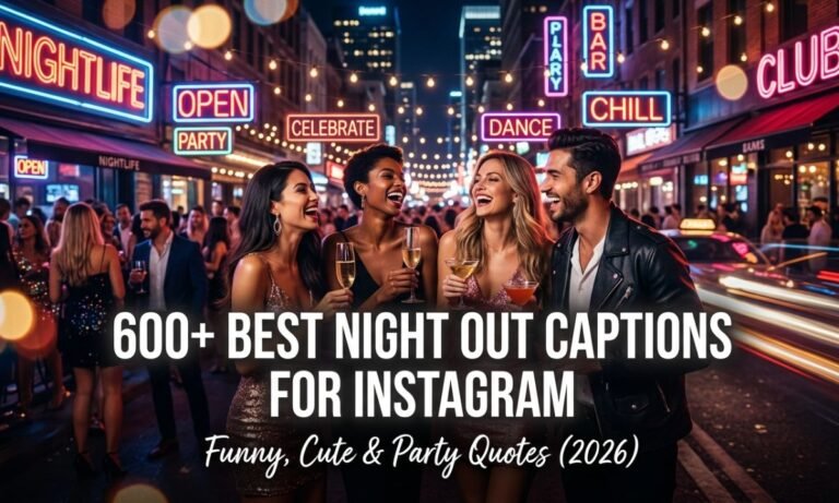600+ Best Night Out Captions for Instagram (2026) – Funny, Cute & Party Quotes
