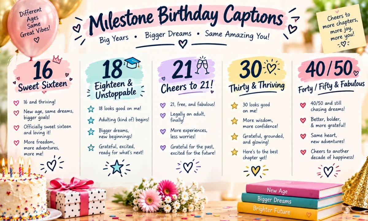 Milestone Birthday Captions