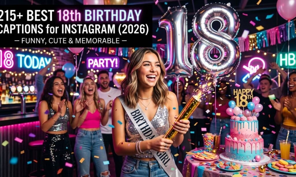 215+ Best 18th Birthday Captions for Instagram (2026) – Funny, Cute & Memorable